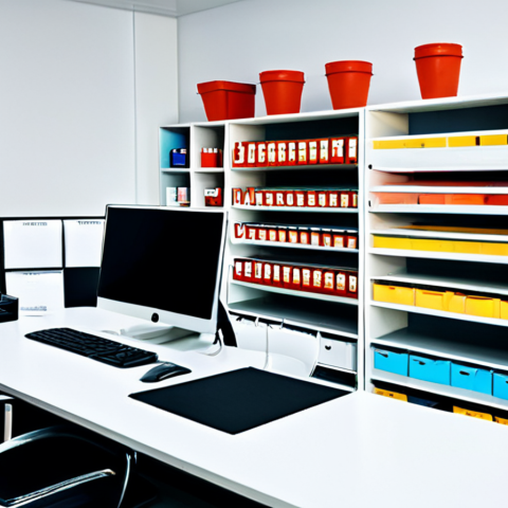 Streamlined Art School Management**

"A brightly lit, modern art school office scene. A friendly administrator is efficiently working on a sleek computer, managing schedules and resources using a digital management system. The background shows organized shelves with art supplies and happy students engaged in creative projects. The overall feel is organized and efficient. Fully clothed, appropriate content, safe for work, professional, well-organized, perfect anatomy, high-quality rendering."

**
